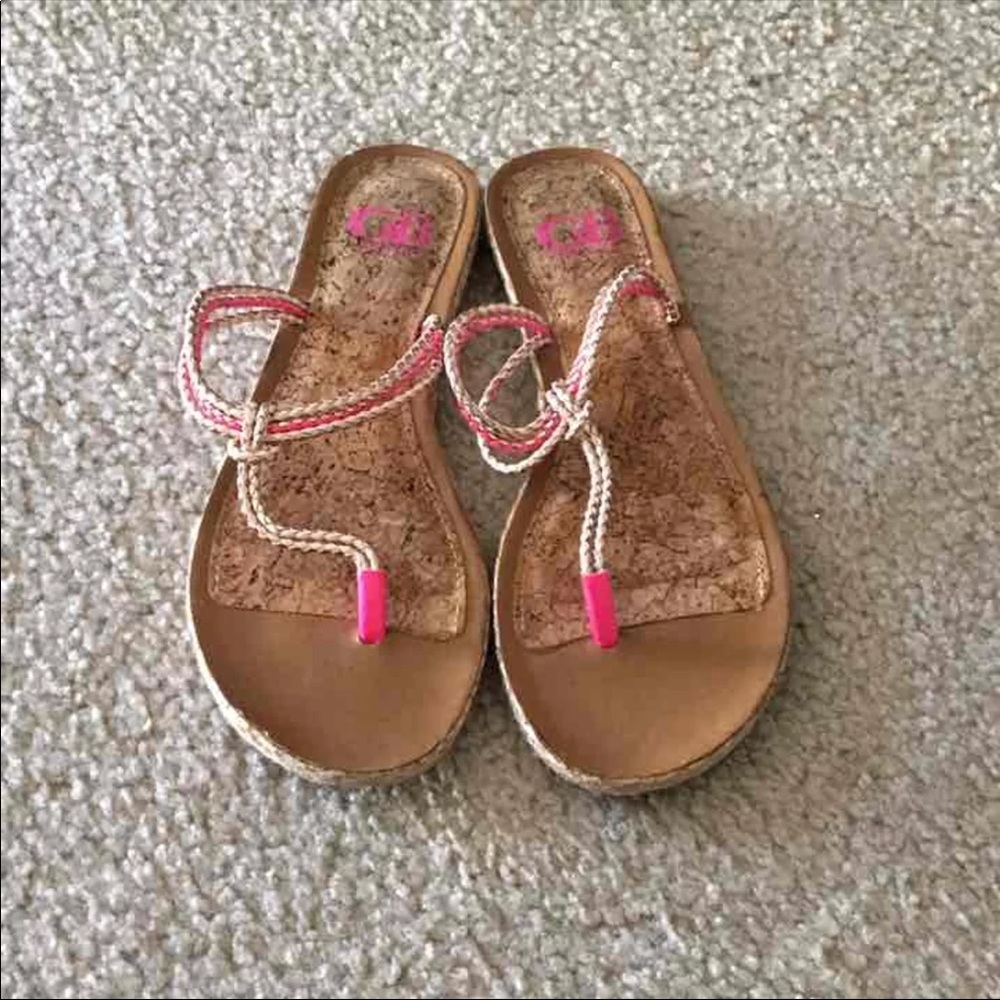 Sz 6.5 Pink/Cream/Gold Gianni Bini Sandals
